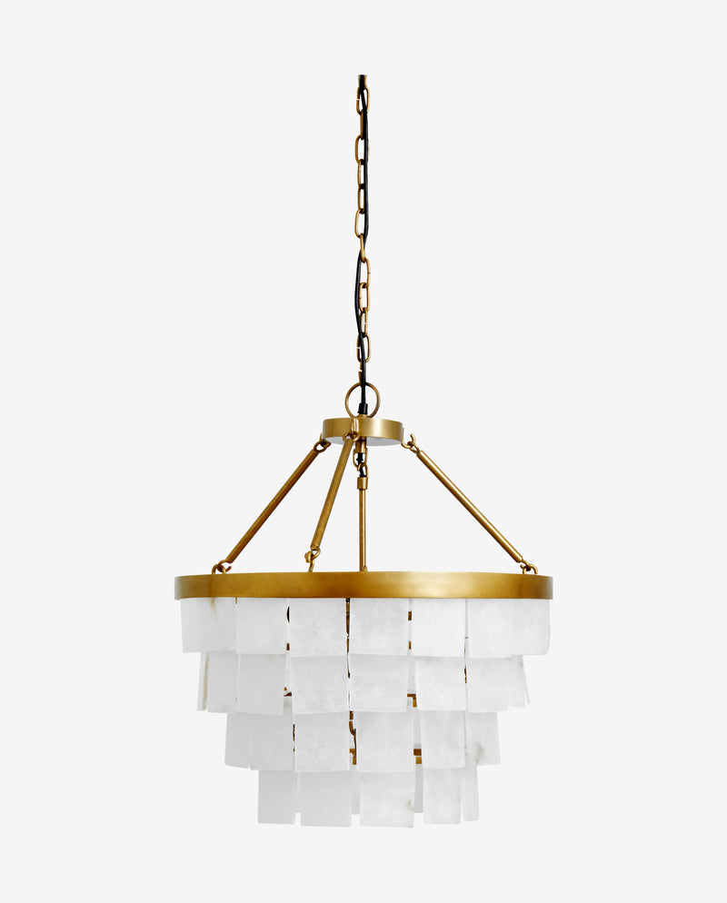 HALO WHITE ALABASTER CHANDELIER GOLDEN | NORDAL