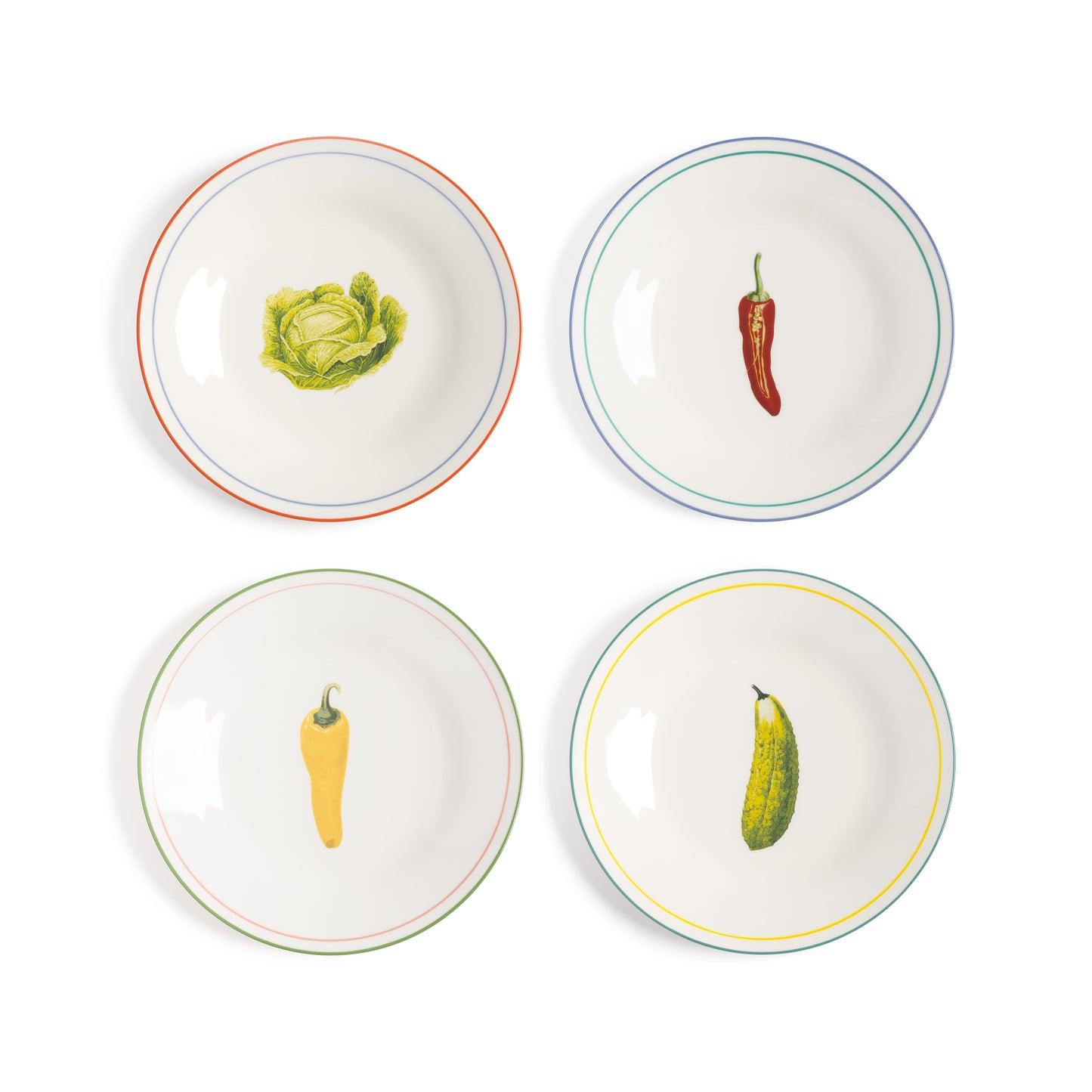 &klevering PLATE VEGETABLE LARGE SET OF 4 MULTICOLOR